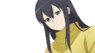🙂 Anime, Kobieta, Kreskówka, Postać, Brunetka, Sweter telegram sticker