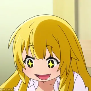 ⛓ Anime, Meisje, Geel Haar, Cartoon, Expressie, Leuk telegram sticker