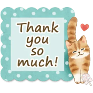 🐱 Thank you so much! gracias, gato, lindo, agradecimiento, pegatina whatsapp sticker