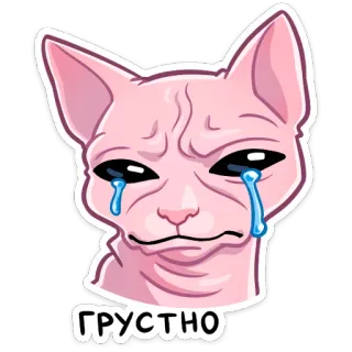 😭 ГРУСТНО кот, грустный, плачет, грустно, сфинкс, эмодзи telegram sticker