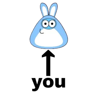 🐰 you 漫画, ウサギ, 青, 白, 可愛い telegram sticker