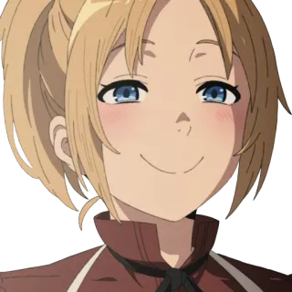 😊 anime, fille, sourire, personnage, blonde telegram sticker