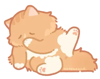 🐾 猫, 可愛い, 動物, 子猫, 眠い, 睡眠, オレンジ telegram sticker