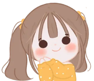 🥰 dessin animé, mignon, fille, kawaii, chibi, adorable whatsapp sticker