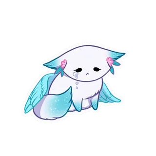 😭 creature, cute, animal, wings, fantasy, sad, kawaii telegram sticker