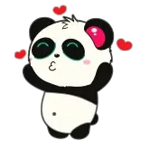 😘 panda, cartoon, animal, cute, kiss, love telegram sticker