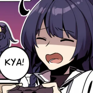 😩 KYA! animé, fille, dessin animé, exclamation, kya whatsapp sticker