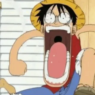 👒 Monkey D. Luffy One Piece one piece, luffy, anime, kreskówka, śmieszne, reakcja, wyraz telegram sticker