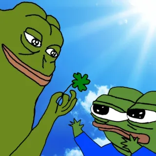 ☘️ Pepe Pepe the frog, meme, lucky, clover telegram sticker