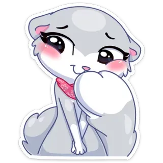 ☺️ gato, lindo, dibujos animados, animal, pegatina whatsapp sticker