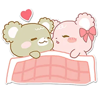 💑 ursos, amor, fofo, animais, kawaii, desenho animado telegram sticker