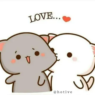 ♥ LOVE... love, cartoon, cute, animals, kiss telegram sticker
