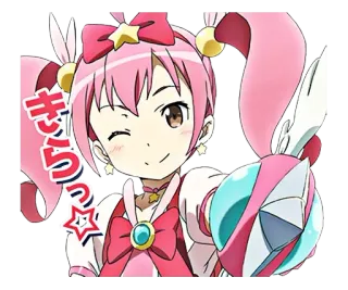 😉 きららっ☆ アニメ, 女の子, 可愛い, ウインク, キラキラ telegram sticker
