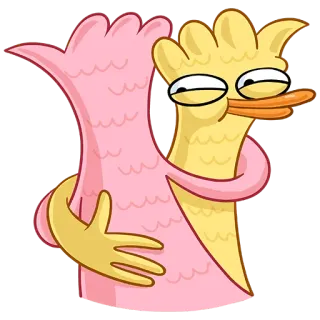🤗 мультфильм, объятие, дружба, смешной, милый telegram sticker