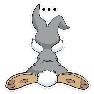 😕 ... lapin, dessin animé, animal, mignon, queue telegram sticker