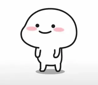 ✨ Desenho animado, Fofo, Personagem, Minimalista, Branco telegram sticker