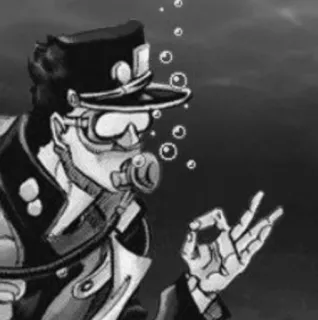 👌 Jotaro Kujo JoJo's Bizarre Adventure Anime, Manga, Jojo, Jotaro, Plongée, Signe OK whatsapp sticker