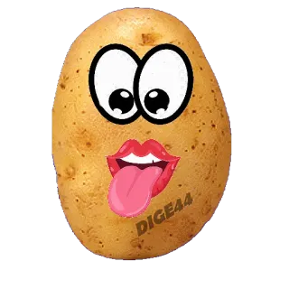 😝 DIGE44 kentang, makanan, mata, mulut, lidah, kartun telegram sticker