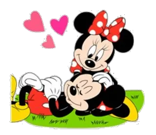 💞 Minnie Mouse cartoni animati, amore, Minnie, Disney, personaggio, cuori, romanticismo telegram sticker