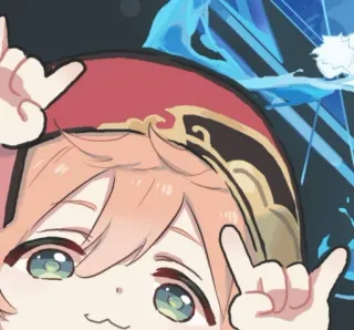 🤟 动漫, 角色, 摇滚手势, 可爱 telegram sticker