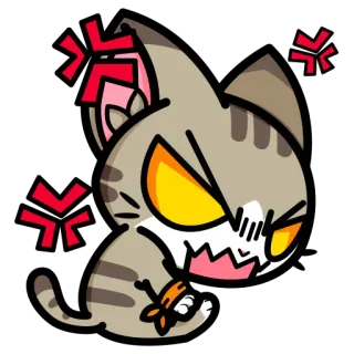 😡 gato, enojado, lindo, dibujos animados, pegatina telegram sticker