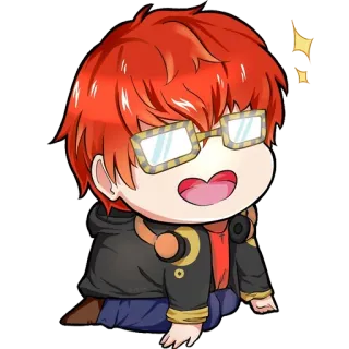 😍 707 Mystic Messenger anime, chibi, kawaii, mystic messenger, 707, saeyoung choi telegram sticker