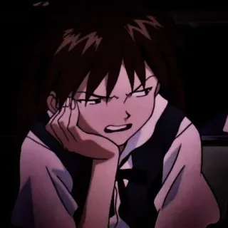 🎪 Shinji Ikari Neon Genesis Evangelion anime, character, shinji ikari, evangelion, 90s anime telegram sticker
