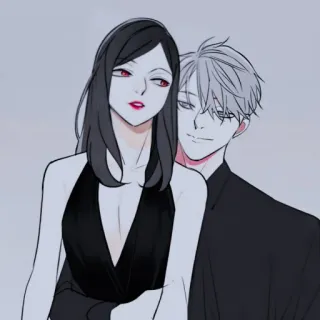 🌑 Anime, Frau, Mann, Paar, Umarmung telegram sticker