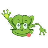 👋 Frosch, Cartoon, Tier, Grün telegram sticker