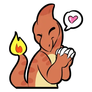😊 Charmander Pokemon charmander, pokemon, bonito, desenho animado, coração, fogo telegram sticker