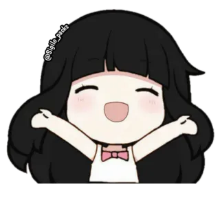 😄 @Sigilo_packs sticker, dibujos animados, chica, linda, feliz, anime telegram sticker