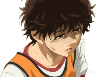 😮‍💨 anime, triste, chorando, menino, suor, emocional telegram sticker