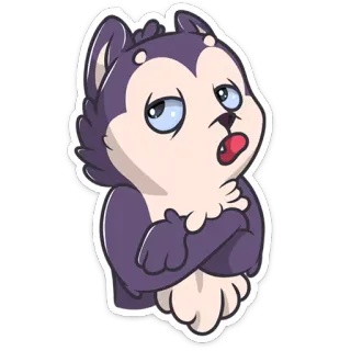 😕 Hund, Cartoon, Tier, Sticker, Husky, süß telegram sticker