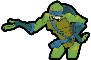 😄 Leonardo Rise of the Teenage Mutant Ninja Turtles การ์ตูน, เต่านินจา, TMNT, เลโอนาร์โด telegram sticker