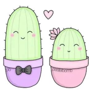 👫 pastelbomb Kaktus, Pflanze, süß, kawaii, Aufkleber, Paar, Liebe telegram sticker
