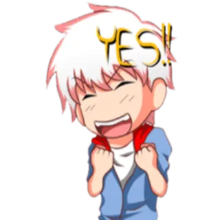 😀 YES!! anime, excitement, joy, celebration telegram sticker