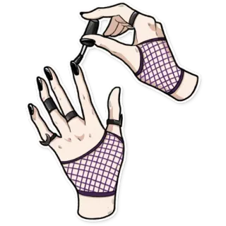 💅 руки, ногти, черный, маникюр, лак для ногтей, перчатки, кольца telegram sticker