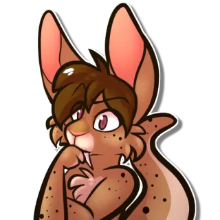 🤔 furry, animal, cartoon, mammal, character, anthropomorphic telegram sticker