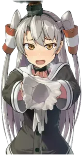 😝 anime, girl, ship, military, gloves, uniform telegram sticker
