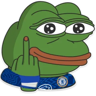 🖕 Pepe the Frog 페페 더 프로그, 가운데 손가락, 공격적인, 밈, 개구리, 첼시 telegram sticker