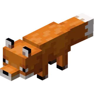 🦊 Minecraft renard, minecraft, animal, jeu, bloc whatsapp sticker