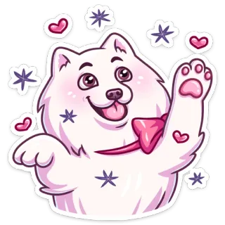 🤩 cachorro, fofo, adesivo, desenho, amigável, filhote, kawaii telegram sticker