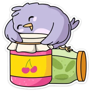 🍫 птица, джем, соленый огурец, каваи, милый, еда whatsapp sticker