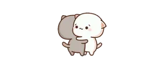 🤗 lindo, kawaii, abrazo, gatos, amistad, cariño whatsapp sticker