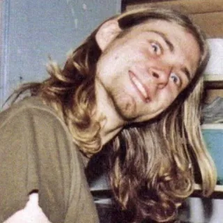 😄 Kurt Cobain músico, cantor, grunge, nirvana, rock telegram sticker