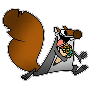 💐 Eichhörnchen, Essen, Cartoon, Tier, Lustig, Süß telegram sticker