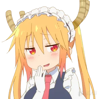 🤭 Tohru Miss Kobayashi's Dragon Maid Anime, Rồng, Hầu gái, Dễ thương, Hài hước telegram sticker