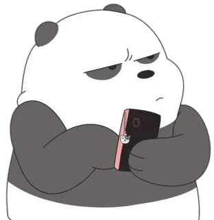 😑 Panda We Bare Bears bear, panda, cartoon, phone telegram sticker