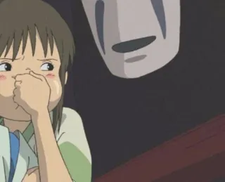🤢 Chihiro Spirited Away Anime, La città incantata, Studio Ghibli, bambino, triste telegram sticker