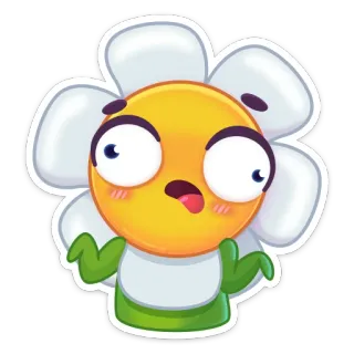 🤪 fleur, emoji, dessin animé, expression, mignon, drôle telegram sticker
